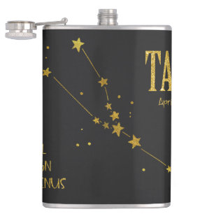 Taurus Star Sign Flachmann