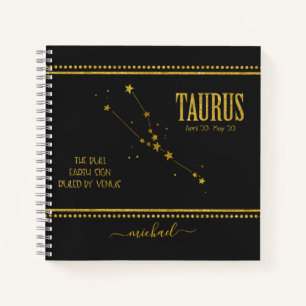 Taurus Star Zodiac Sign Notebook Notizbuch