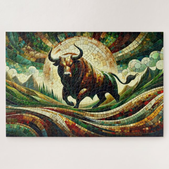 Taurus: Stärke in Mosaiken Puzzle (Horizontal)