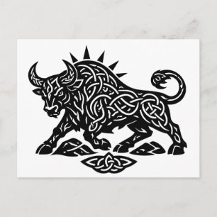 Taurus-Stier-Sigil — erdgebundene Zodiac-Tintearbe Feiertagspostkarte