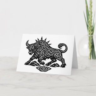 Taurus-Stier-Sigil — erdgebundene Zodiac-Tintearbe Karte