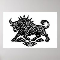 Taurus-Stier-Sigil — erdgebundene Zodiac-Tintearbe