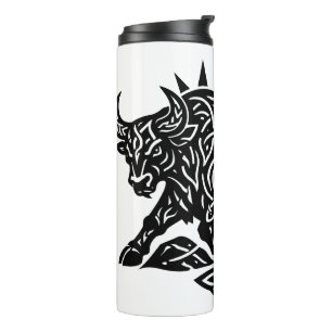 Taurus Stier Sigil — Erdgebundene Zodiac-Tintearbe Thermosbecher