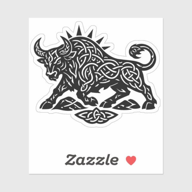 Taurus-Stier-Sigil — erdgebundene Zodiak-Tintearbe Aufkleber (Blatt)