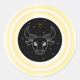 Taurus Symbol – Minimal Astrology Emblem Runder Aufkleber