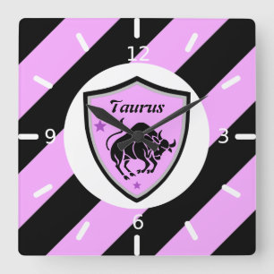 Taurus symbol quadratische wanduhr