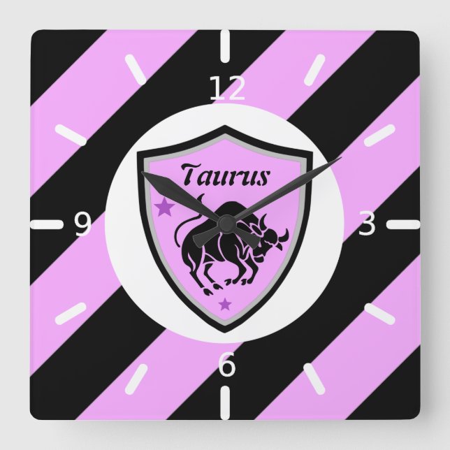 Taurus-Symbol     Quadratische Wanduhr (Vorderseite)
