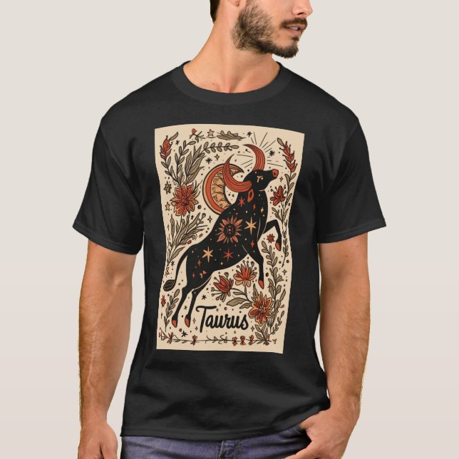 Taurus - T - Shirt Celestial Zodiac Art (Vorderseite)