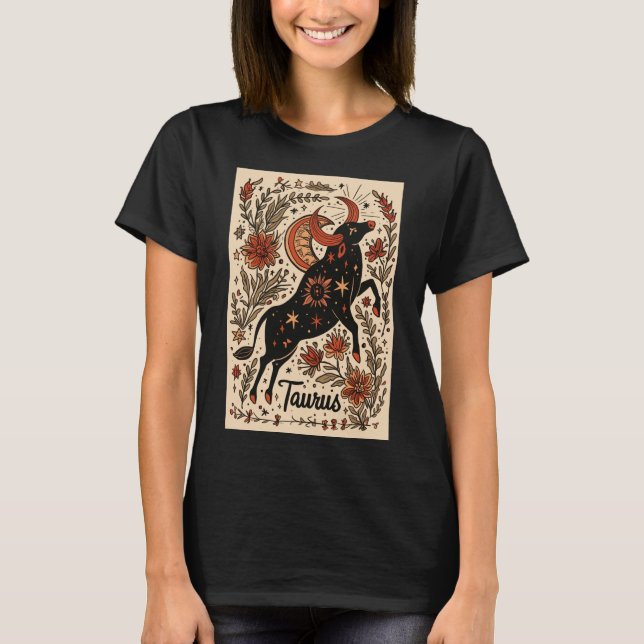Taurus - T - Shirt Celestial Zodiac Art (Vorderseite)