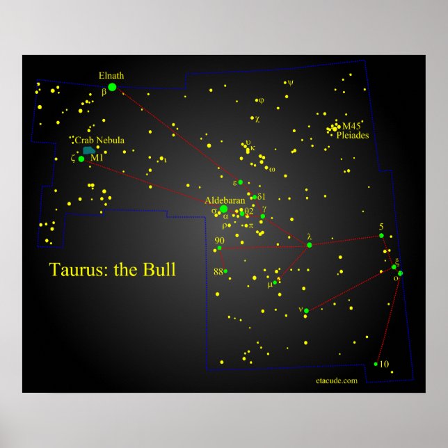 Taurus the Bull constellation Poster (Vorne)