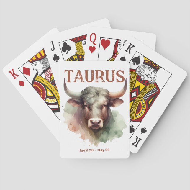 Taurus The Bull Zodiac Sign Custom Geburtstag Spielkarten (Rückseite)
