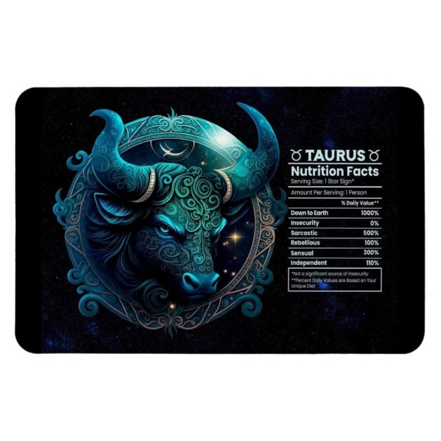 Taurus-thematischer Nährwert Magnet (Horizontal)
