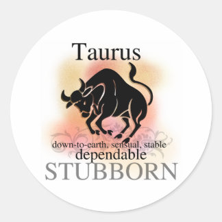 Taurus über dich runder aufkleber
