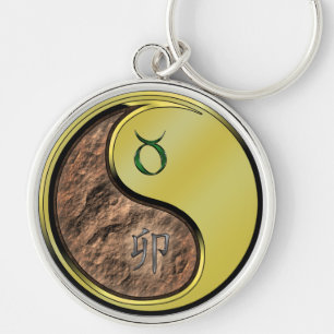 Taurus und Metallkaninchen Schlüsselanhänger