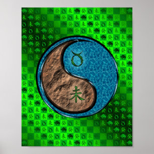 Taurus und Wasserziege Poster