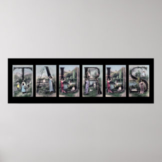 TAURUS Vintag Alphabet Letter Zodiac SignUS Art Poster