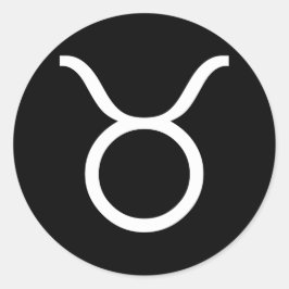 Taurus weiß runder aufkleber