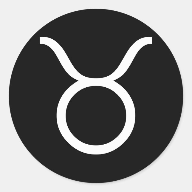 Taurus weiß runder aufkleber (Vorderseite)