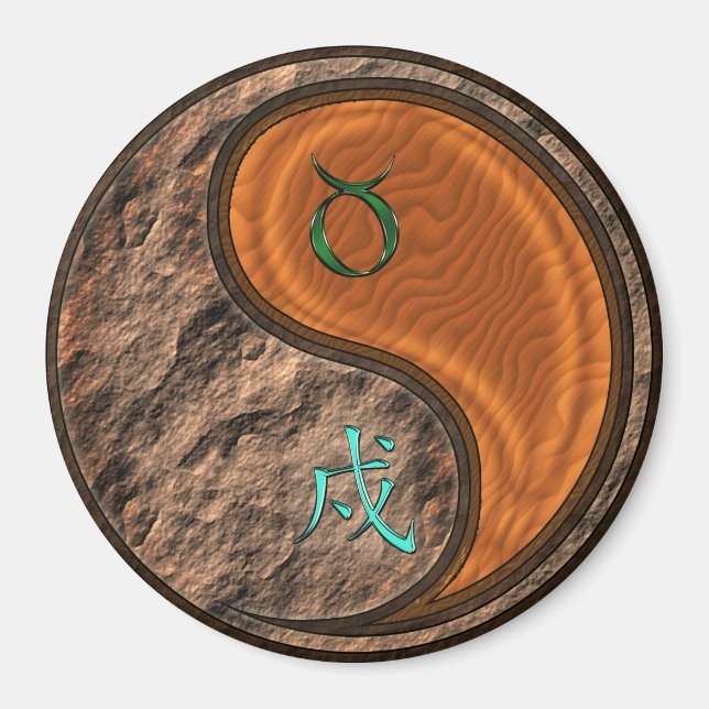 Taurus & Wood Dog Magnet (Vorne)