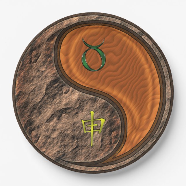 Taurus & Wood Monkey Pappteller (Vorderseite)