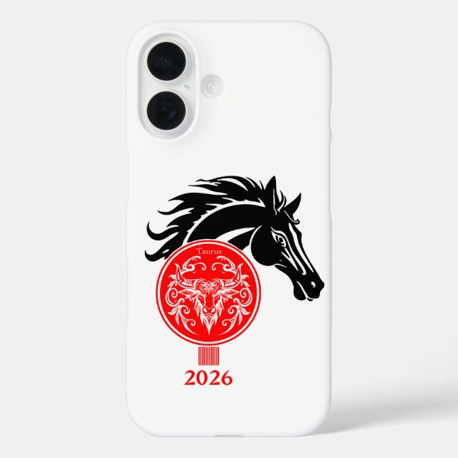 Taurus x Jahr des Pferdes 2026 Case-Mate iPhone Hülle (Rückseite)