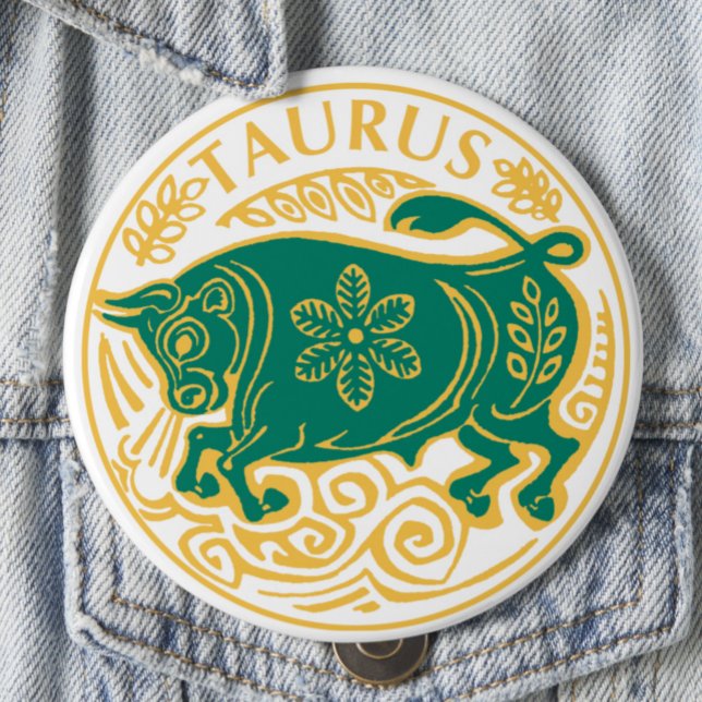 Taurus Zeichen des Zodiaks auf Button (Von Creator hochgeladen)