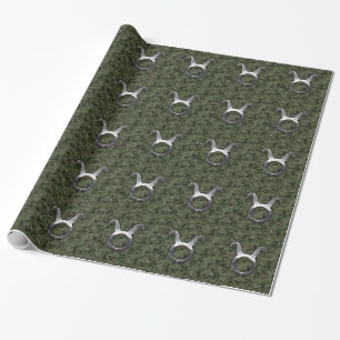 Taurus-Zeichen für Woodland Green Digital Camoufla Geschenkpapier