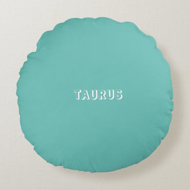 Taurus-Zeichen Rundes Kissen (Vorderseite)