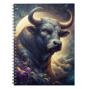 Taurus Zodiac Art - Majestic Bull Notizblock