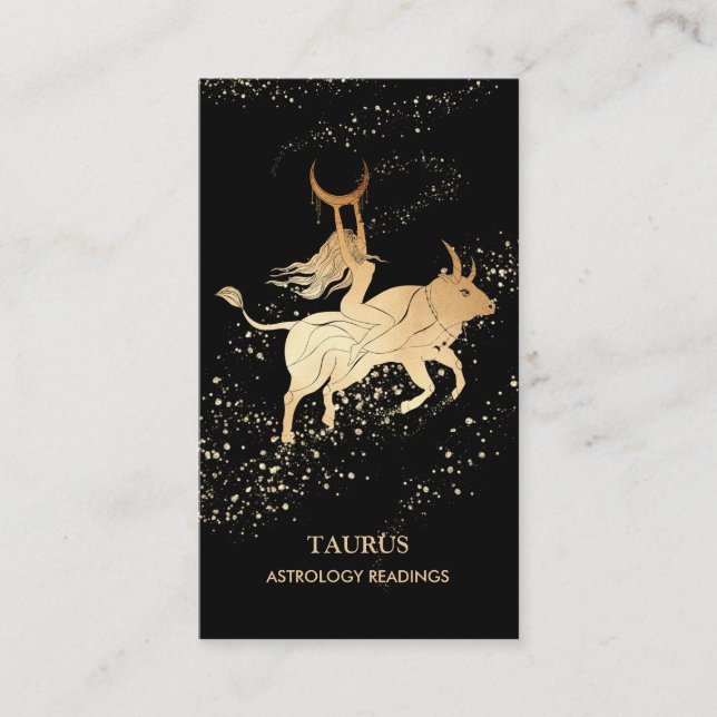 *~* TAURUS Zodiac Astrologie Lesungen Mondbull Visitenkarte (Vorderseite)