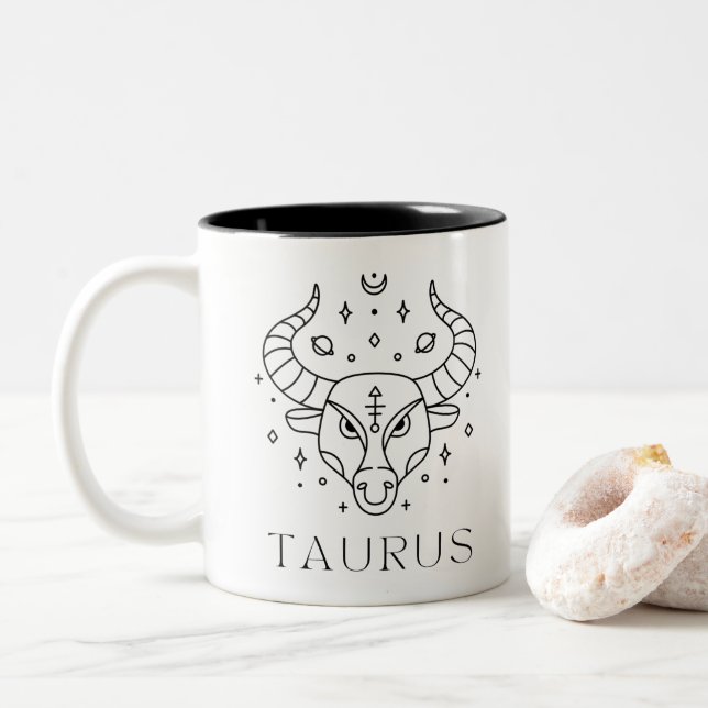 Taurus Zodiac Astrologisches Zeichen Tasse (Mit Donut)