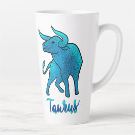 Taurus zodiac Bull blue glitter April 20-May 20 Milchtasse