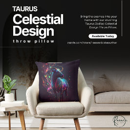 Taurus Zodiac Celestial Design Throw Kissen