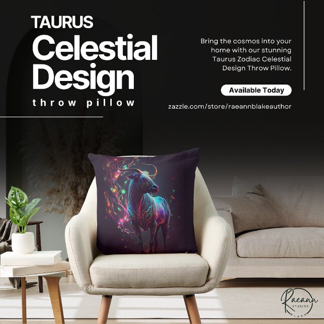Taurus Zodiac Celestial Design Throw Kissen (Von Creator hochgeladen)