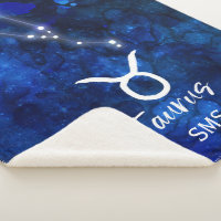 Taurus Zodiac Constellation Blue Galaxy Monogram