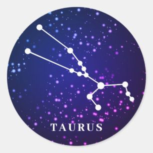 Taurus Zodiac Constellation Design Runder Aufkleber