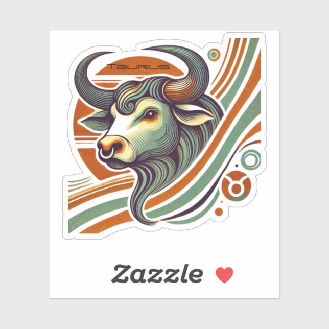 Taurus Zodiac Custom-Cut Vinyl Sticker (Blatt)