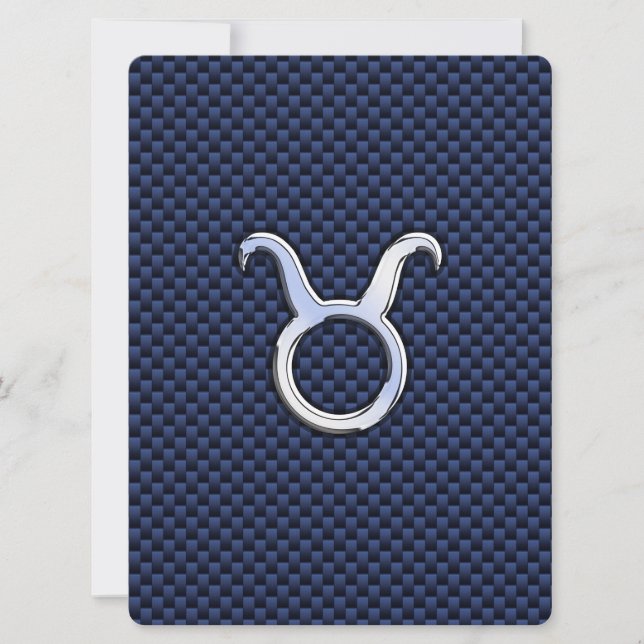 Taurus Zodiac Decor Navy Blue Carbon Fibre Print (Vorderseite)
