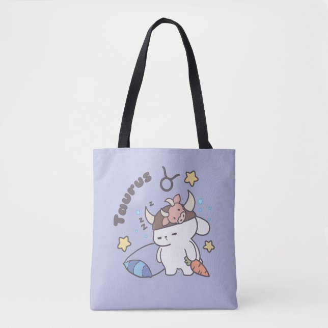 Taurus Zodiac Dreamer - Niedlicher Sleepy Bunny (Vorderseite)