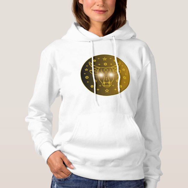Taurus Zodiac Emblem | Minimal Celestial Symbol Hoodie (Vorderseite)