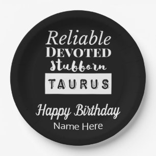 Taurus Zodiac Fun Eigenschaften Geburtstag Pappteller