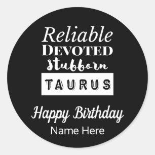 Taurus Zodiac Fun Eigenschaften Geburtstag Runder Aufkleber