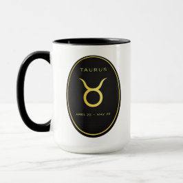 Taurus Zodiac Gold Oval Emblem Mug | Luxury Astrol Tasse