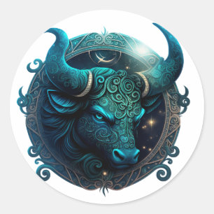 Taurus Zodiac Graphic Runder Aufkleber