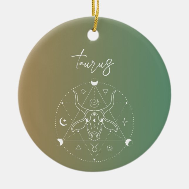 Taurus zodiac Horoskop Sternzeichen Keramik Ornament (Vorne)