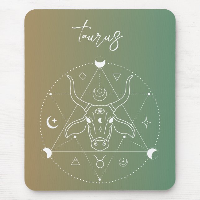 Taurus zodiac Horoskop Sternzeichen Mousepad (Vorne)
