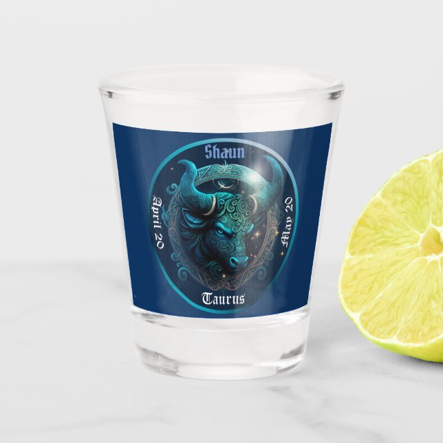 Taurus Zodiac individuell anpassbar Schnapsglas (Vorderseite)