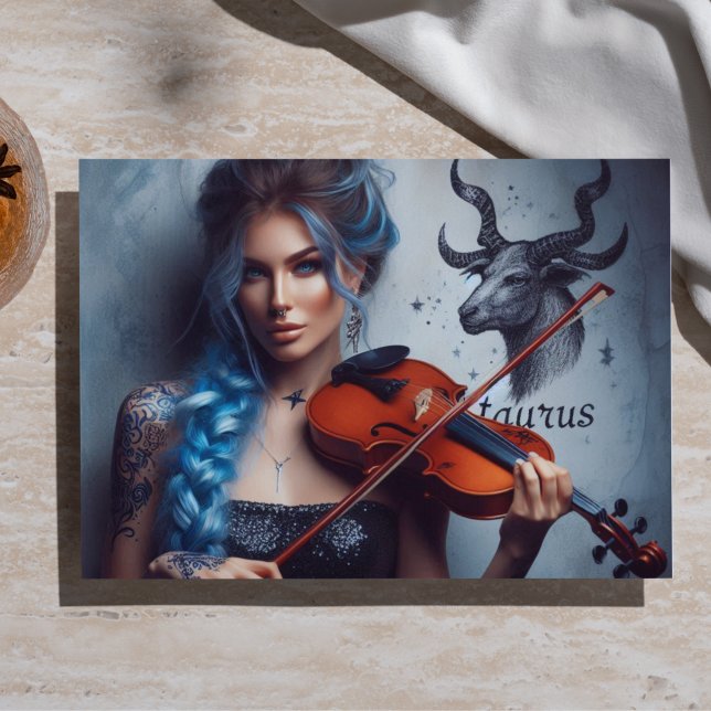 Taurus Zodiac Musician Violin Decoupage Seidenpapier (Von Creator hochgeladen)