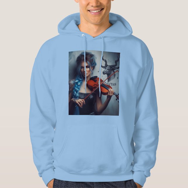 Taurus Zodiac Musician Violin Hoodie (Vorderseite)