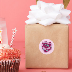 Taurus Zodiac Pastel Heart Birthday Cake Runder Aufkleber